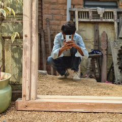 Hand Carved Solid Wooden Mirror Frame 116x10x186cm