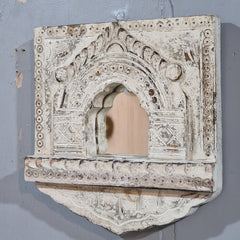 Mehrab Hand Carved Indian Solid Wood Temple Mirror Wall Decor