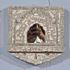 Mehrab Hand Carved Indian Solid Wood Temple Mirror Wall Decor