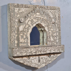 Mehrab Hand Carved Indian Solid Wood Temple Mirror Wall Decor