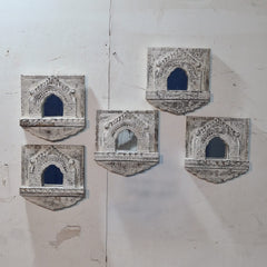 Mehrab Hand Carved Indian Solid Wood Temple Mirror Wall Decor