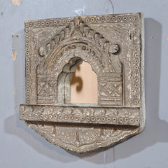 Mehrab Hand Carved Indian Solid Wood Temple Mirror Wall Decor