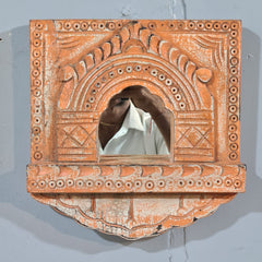 Mehrab Hand Carved Indian Solid Wood Temple Mirror Wall Decor