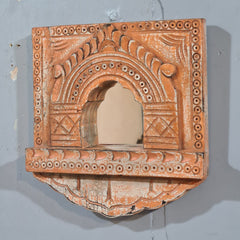 Mehrab Hand Carved Indian Solid Wood Temple Mirror Wall Decor