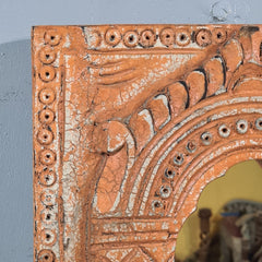 Mehrab Hand Carved Indian Solid Wood Temple Mirror Wall Decor