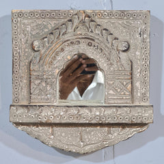Mehrab Hand Carved Indian Solid Wood Temple Mirror Wall Decor