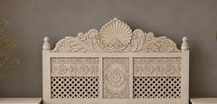 Indian Hand Carved Solid Wood Queen Bed