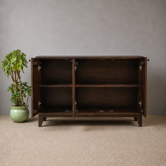 Avalon Indian Solid Wood Printed 3 Door Sideboard Nat