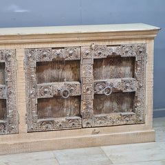 Vintage Old Door Hand Carved Solid Wood Buffet Sideboard XL size