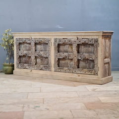 Vintage Old Door Hand Carved Solid Wood Buffet Sideboard XL size