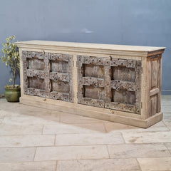 Vintage Old Door Hand Carved Solid Wood Buffet Sideboard XL size