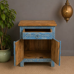 Hand Carved Solid Wood Bedsides Table