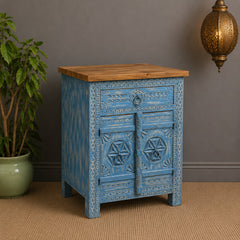Hand Carved Solid Wood Bedsides Table