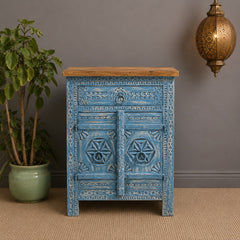 Hand Carved Solid Wood Bedsides Table