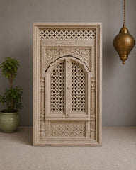 Hand Carved Vintage Door Style Solid Wood Coffee Table