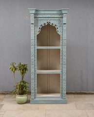 Indian Antique Hand Carved Solid Wood Bookshelf