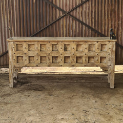 Rustic Solid Wood Console Table with Hand-Forged Iron Stud Detailing | Vintage Entryway, Hallway & Living Room Accent Table