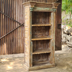 Reclaimed Wood Bookcase | Open Display Bookshelf with Architectural Details | Handcrafted Heritage Storage Shelf