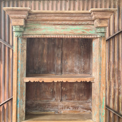 Reclaimed Wood Bookcase | Open Display Bookshelf with Architectural Details | Handcrafted Heritage Storage Shelf