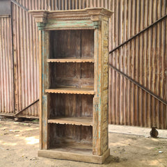 Reclaimed Wood Bookcase | Open Display Bookshelf with Architectural Details | Handcrafted Heritage Storage Shelf