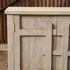 Handcrafted Whitewash Wood Cabinet | Two Door Storage Cabinet | Accent Cupboard for Living Room & Bedroom