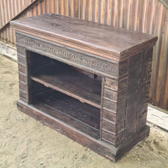 Handcrafted Reclaimed Wood Bookshelf | Rustic Solid Wood Open Bookcase with 2 Shelves | Vintage Storage Display Unit