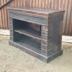 Handcrafted Reclaimed Wood Bookshelf | Rustic Solid Wood Open Bookcase with 2 Shelves | Vintage Storage Display Unit
