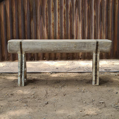 Handcrafted Reclaimed Solid Wood Log Bench | Rustic Live Edge Timber Bench | Farmhouse Wooden Entryway, Dining & Accent Seating