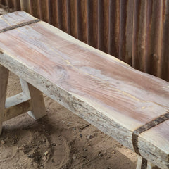 Handcrafted Reclaimed Solid Wood Log Bench | Rustic Live Edge Timber Bench | Farmhouse Wooden Entryway, Dining & Accent Seating (Copy)
