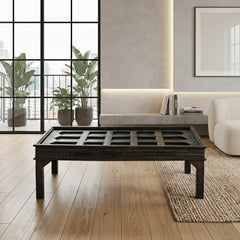 Handcrafted Reclaimed Wooden Door Coffee Table | Rustic Solid Wood Cocktail Table | Vintage Farmhouse Center Table for Living Room