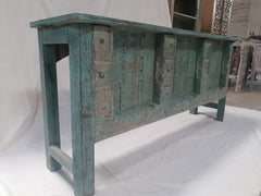 Handmade Carved Solid Hard Wood Old Door Console Table 184X40X79 Cm