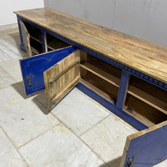 Hand Carved Solid Hard Wood 4 Doors TV Unit 47