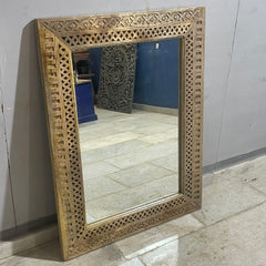 Indian Hand Carved Solid Wood Mirror Frame 24