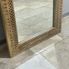 Indian Hand Carved Solid Wood Mirror Frame 24