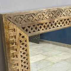 Indian Hand Carved Solid Wood Mirror Frame 24