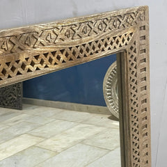 Indian Hand Carved Solid Wood Mirror Frame 24