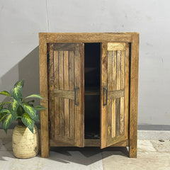 Nirvana Reclaimed Timber Solid Wood Pantry Small Cabinet D101