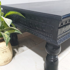 Indian Hand Carved Solid Wood Rectangular Large Coffee Table C92