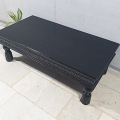 Indian Hand Carved Solid Wood Rectangular Large Coffee Table C92
