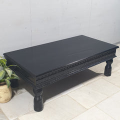 Indian Hand Carved Solid Wood Rectangular Large Coffee Table C92