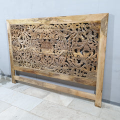 Hand Carved Bed Headboard Bed Head Panel H32