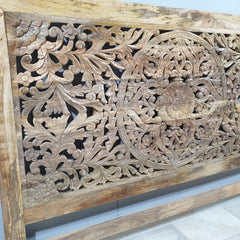 Hand Carved Bed Headboard Bed Head Panel H32