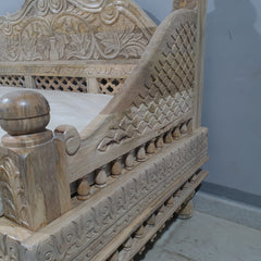 Indian Wooden Handmade Carved Balinese Daybed Sofa D17