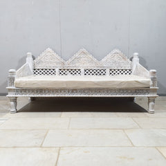 Mughal Garden Hand Carved Solid Wood Daybed Sofa D16