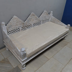Mughal Garden Hand Carved Solid Wood Daybed Sofa D16