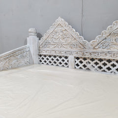 Mughal Garden Hand Carved Solid Wood Daybed Sofa D16