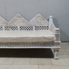 Mughal Garden Hand Carved Solid Wood Daybed Sofa D16