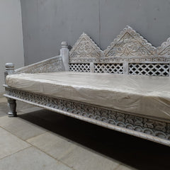 Mughal Garden Hand Carved Solid Wood Daybed Sofa D16