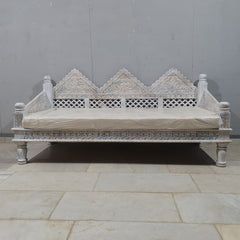 Mughal Garden Hand Carved Solid Wood Daybed Sofa D16