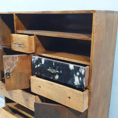 Lava Industrial Leather Tallboy Chest of Drawer Dresser D51